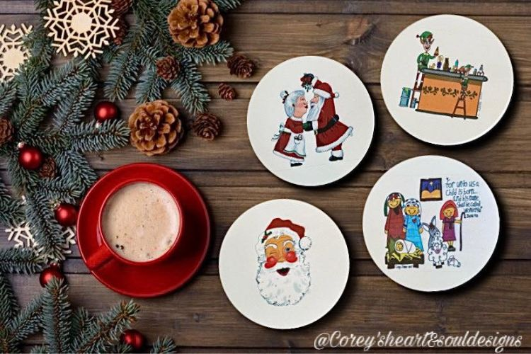 Christmas themed coasters